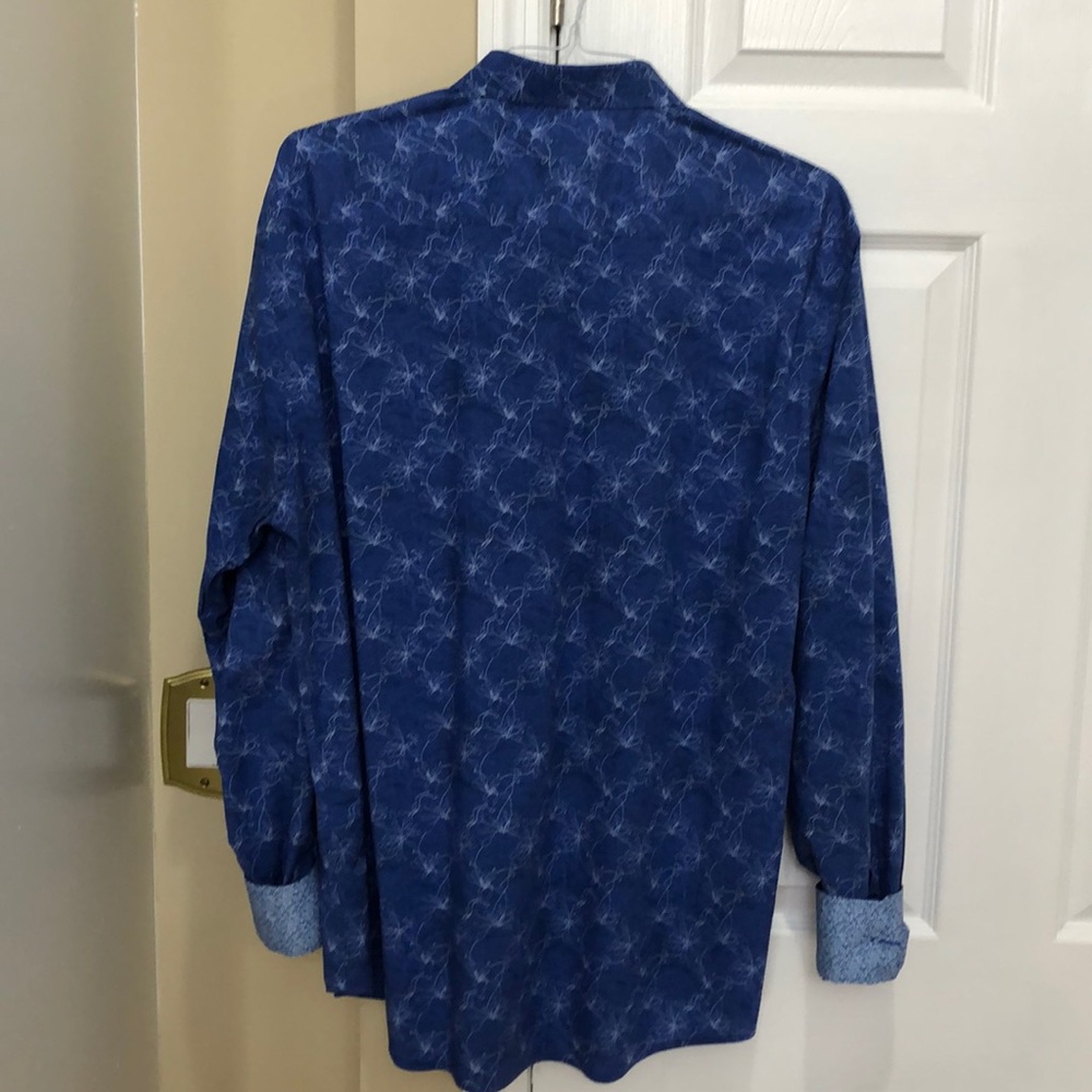 Bugatchi Uomo Men's Long Sleeve Casual Blue Button - Picture 8 of 9